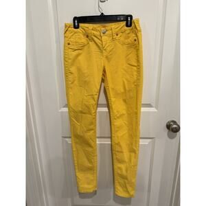 True Religion Shannon Pants Women's 28 Yellow Corduroy Stretch Skinny Leg Preppy